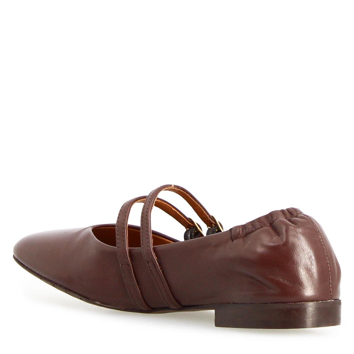 Iside - Mary Jane Double Strap Ballet Flat Brown