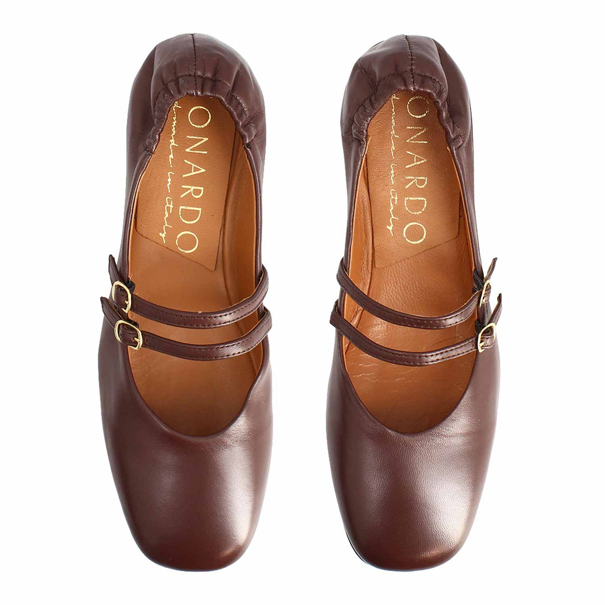 Iside - Mary Jane Double Strap Ballet Flat Brown
