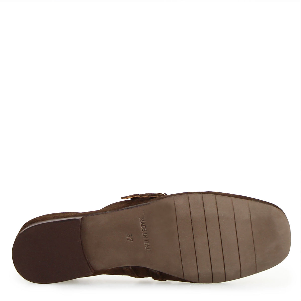 Iside - Mary Jane Double Strap Flat Suede Dark Brown