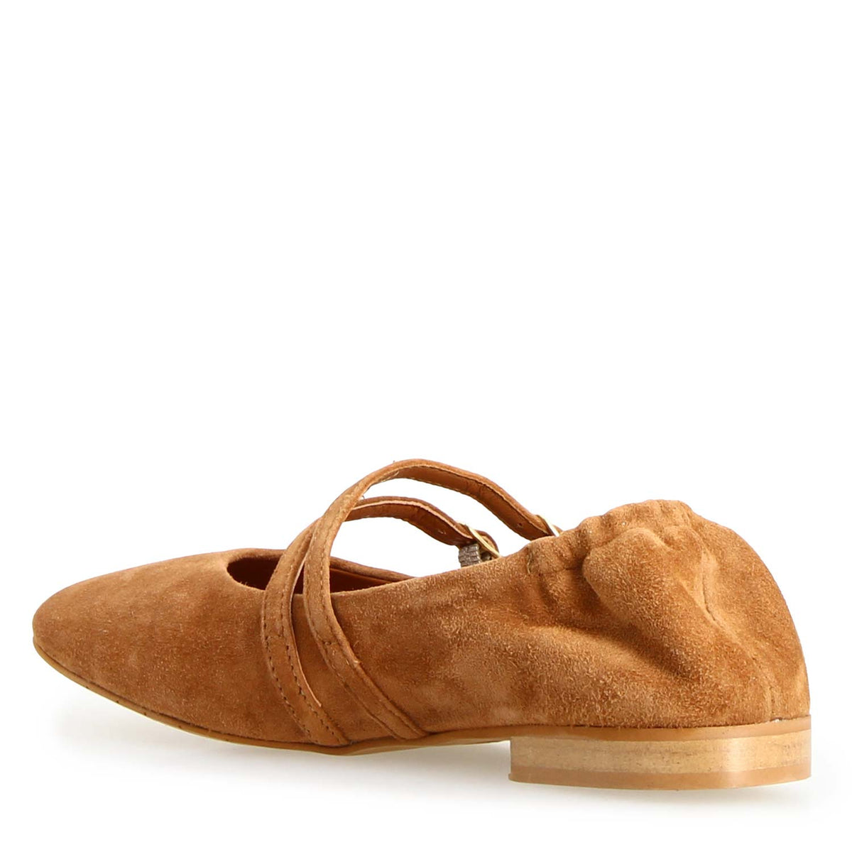 Iside - Mary Jane Double Strap Flat Suede Light Brown