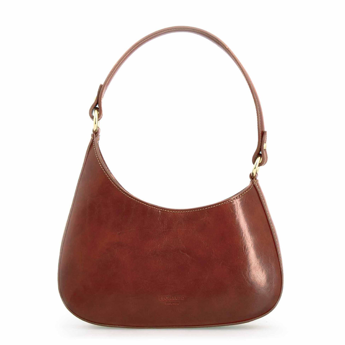 Isotta M - Sac à main en cuir marron châtaigne