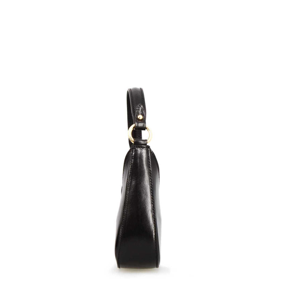 Isotta M - Mini sac demi-lune en cuir noir