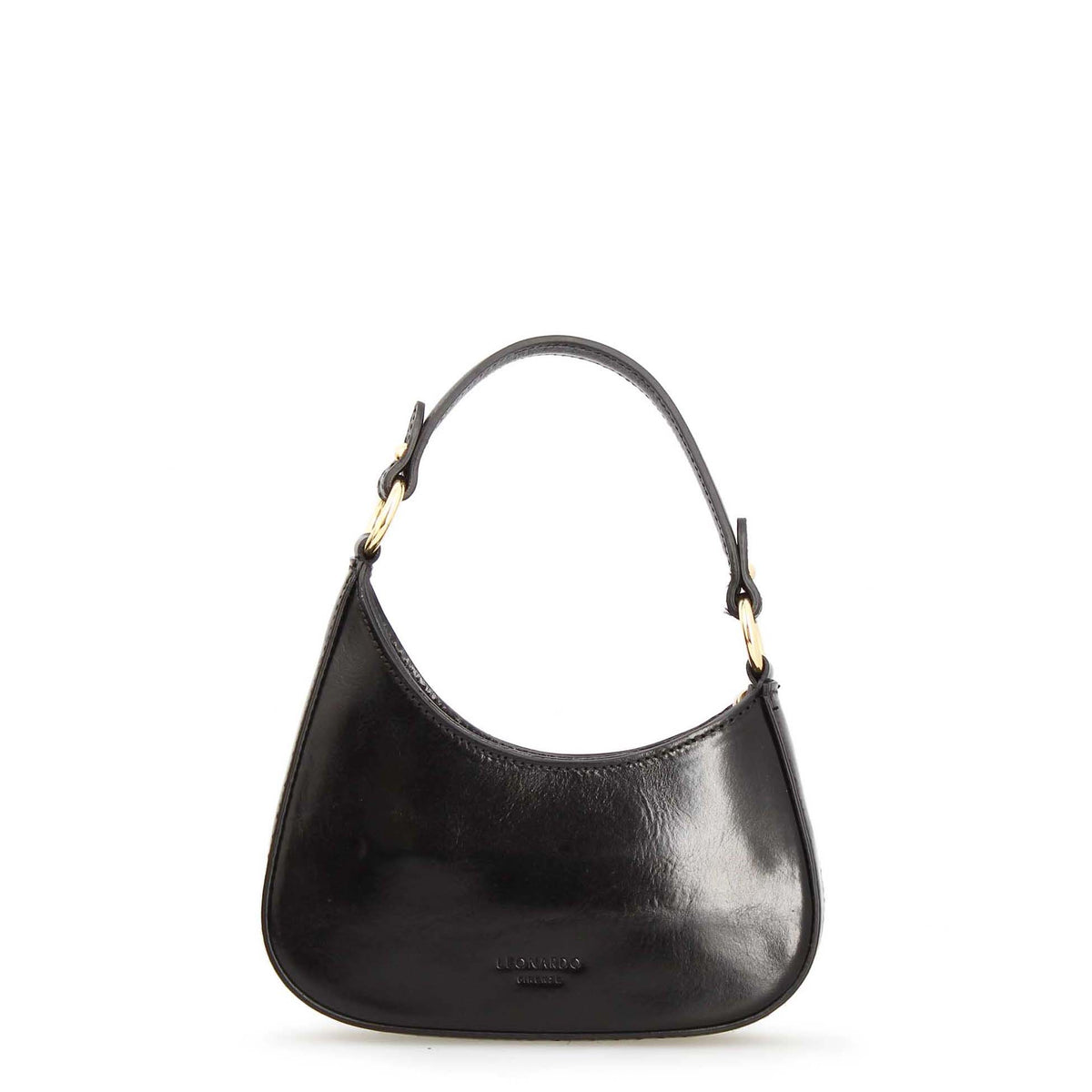 Isotta M - Mini sac demi-lune en cuir noir