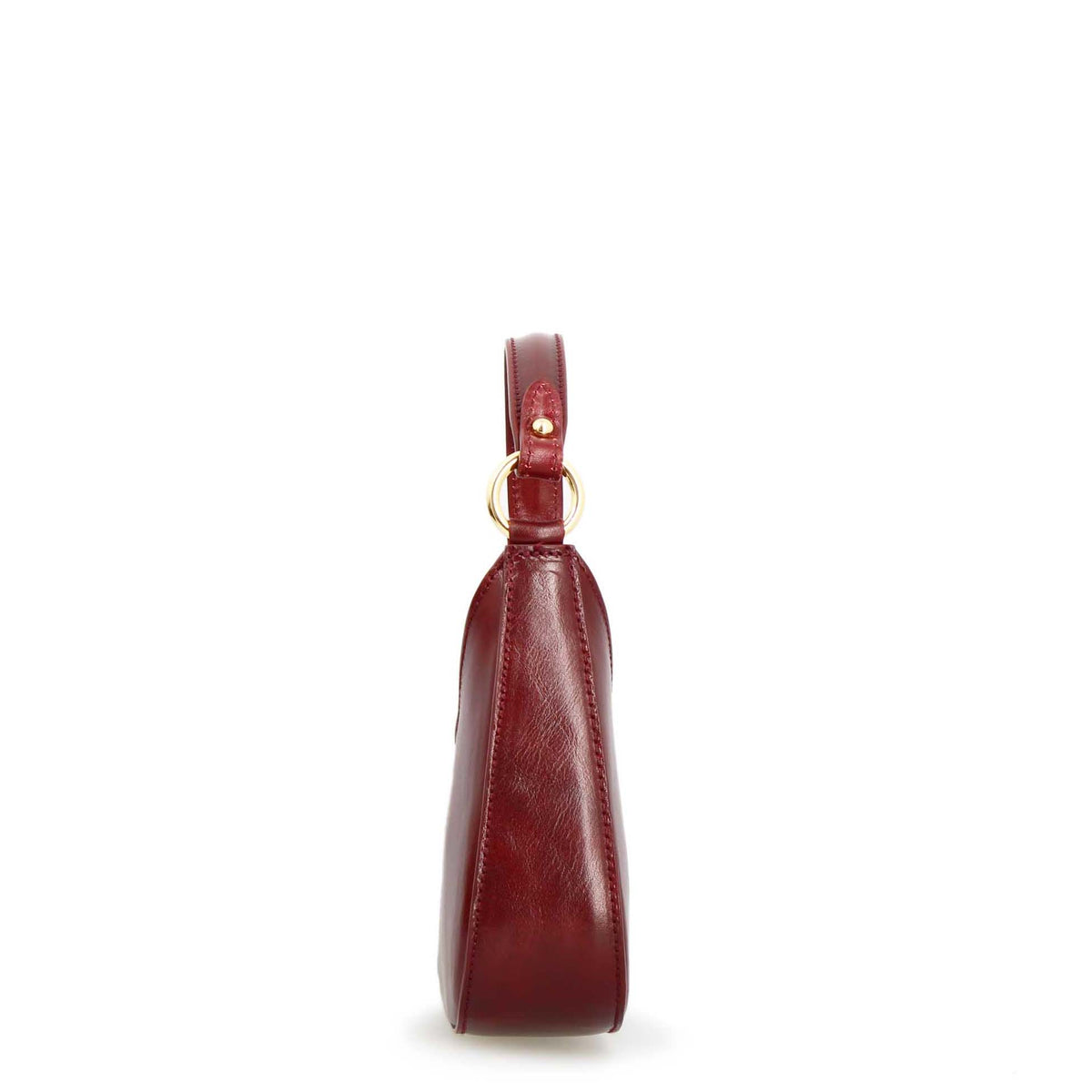 Isotta S - Mini sac demi-lune en cuir bordeaux
