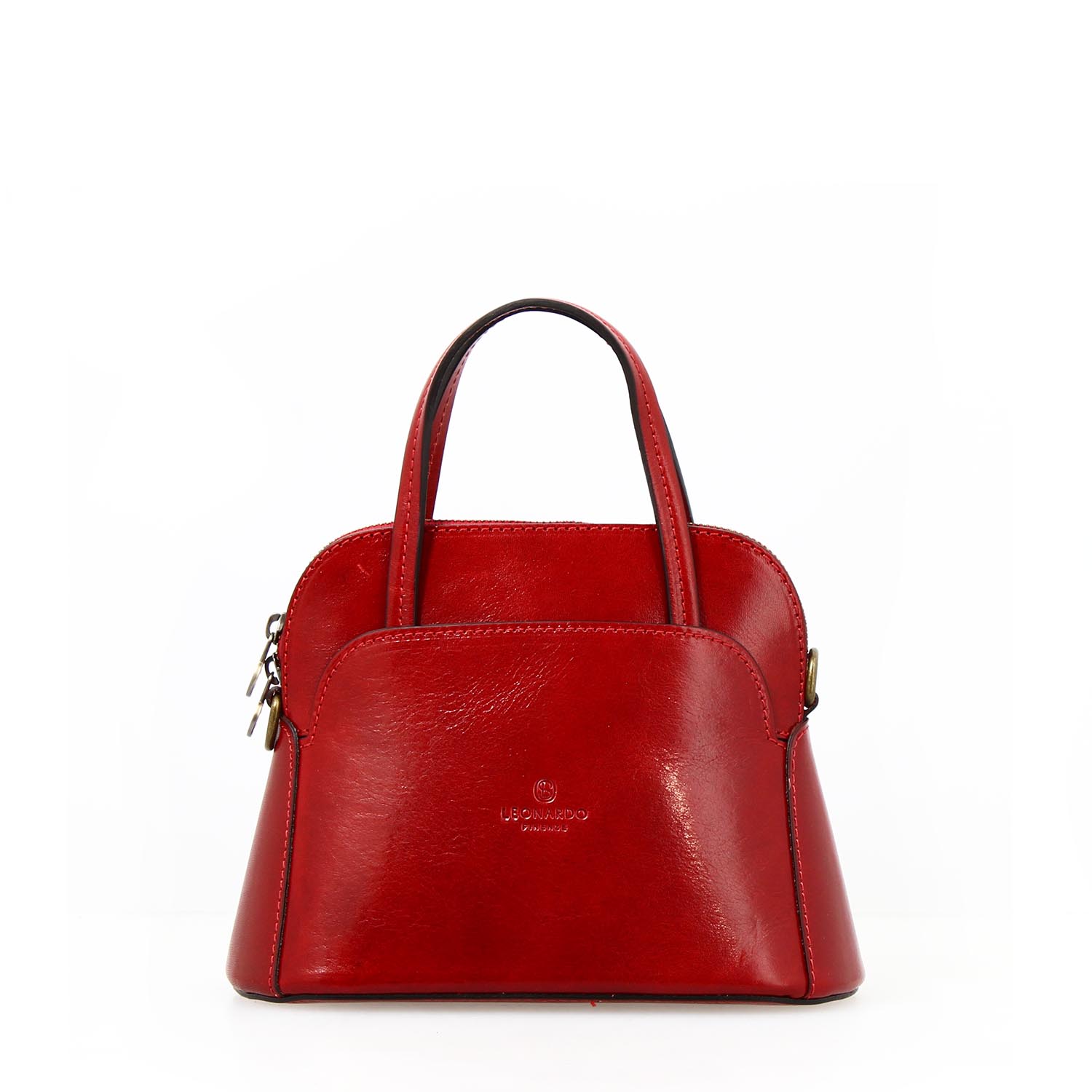 Livia handtasche und schultertasche aus rotem leder