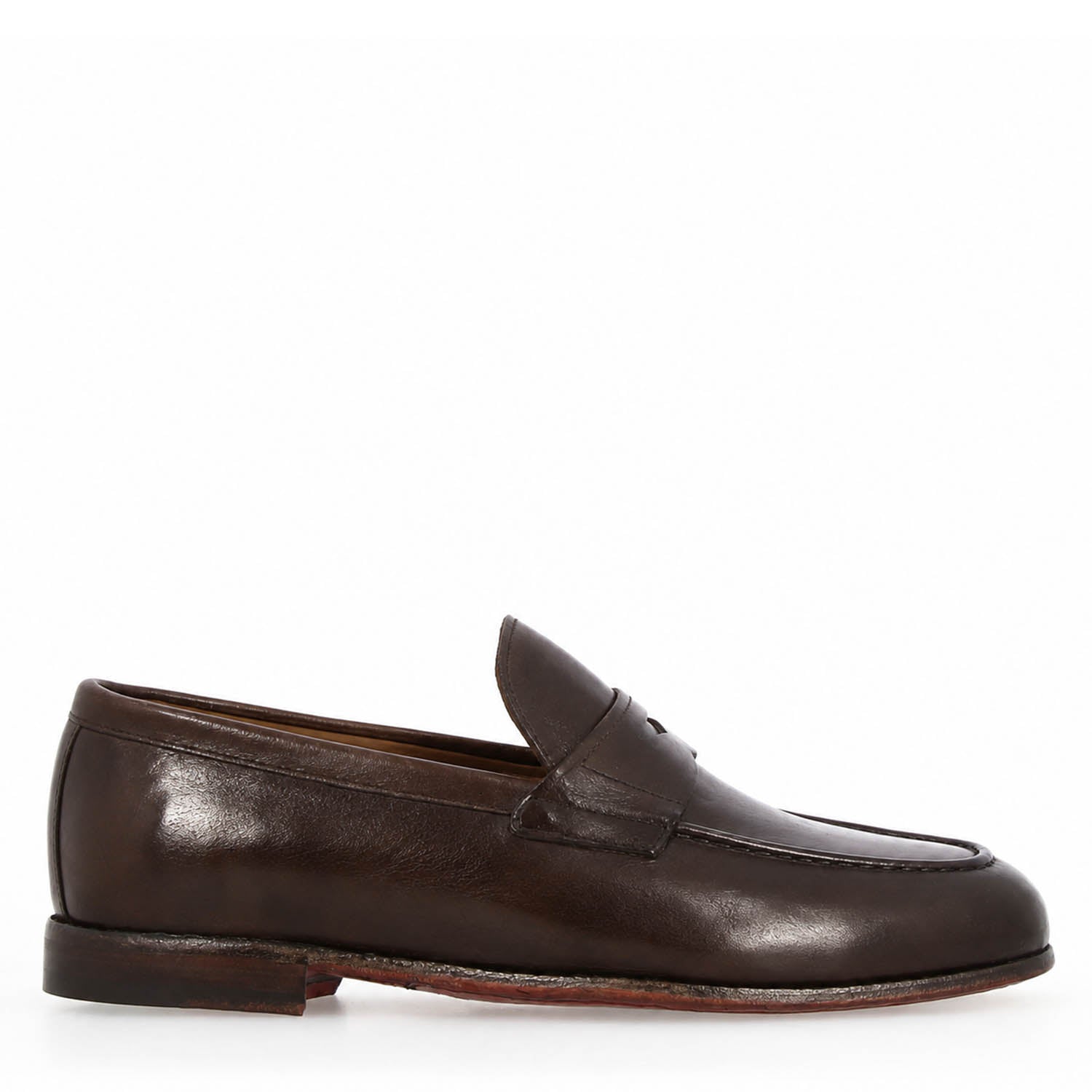 Mocassin Navona pour homme en cuir de première qualité marron foncé