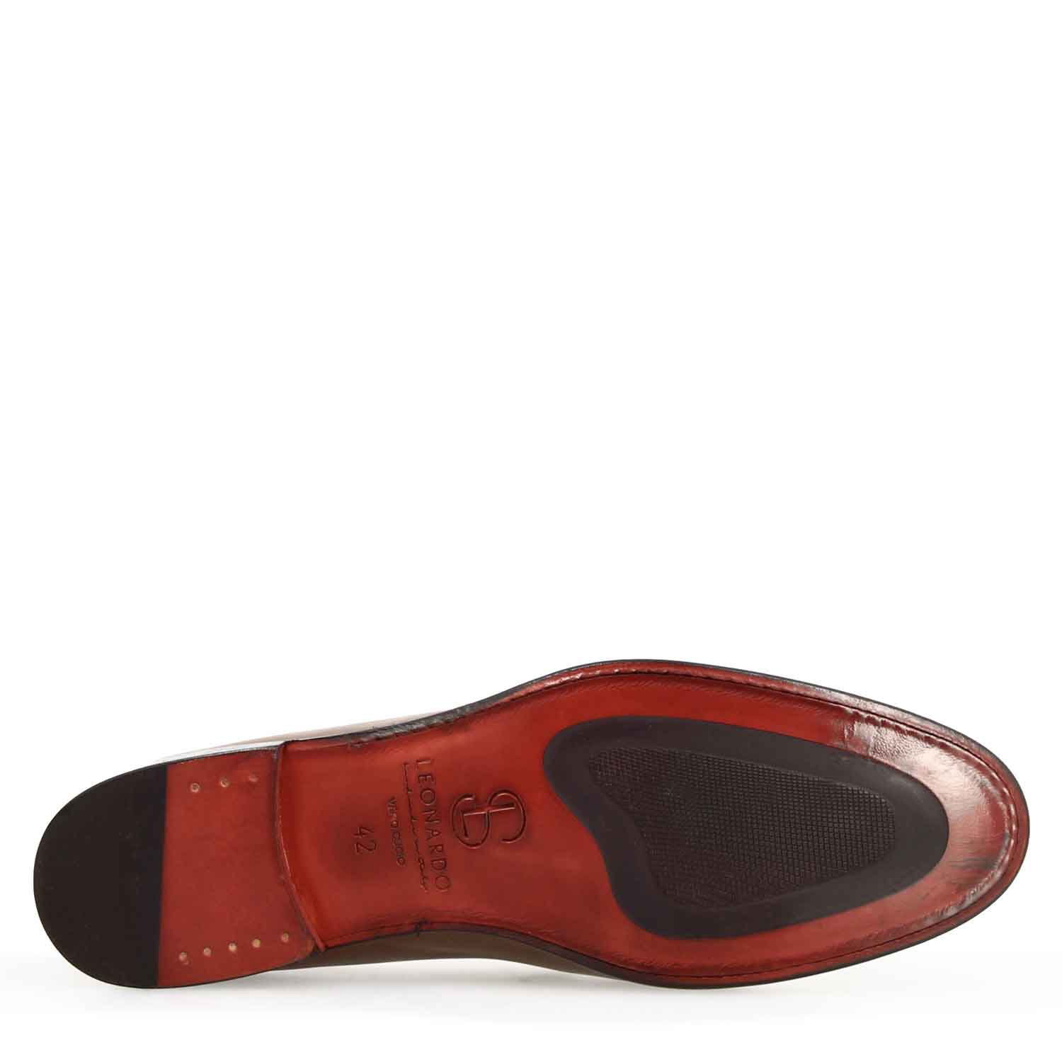 Mocassin Navona pour homme en cuir de première qualité marron foncé