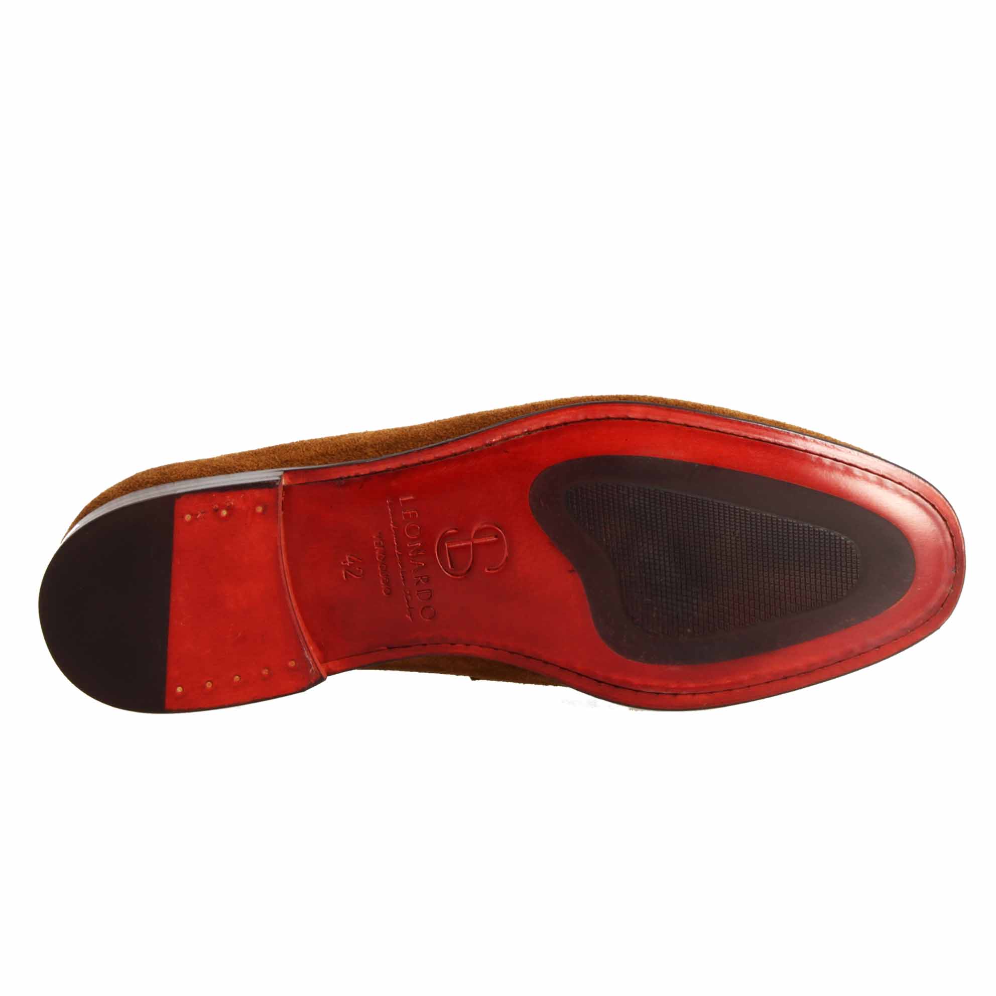 Mocassins en daim marron faits main pour hommes