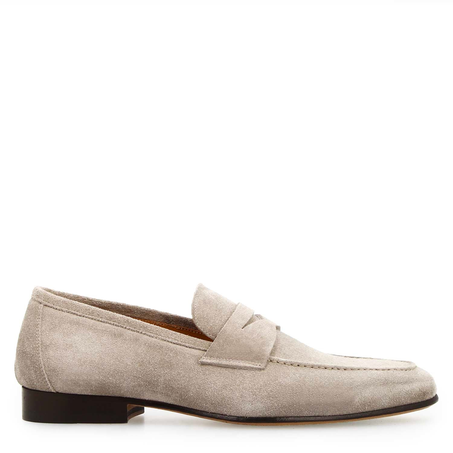 Mocassin artisanal homme en daim gris Manfredo