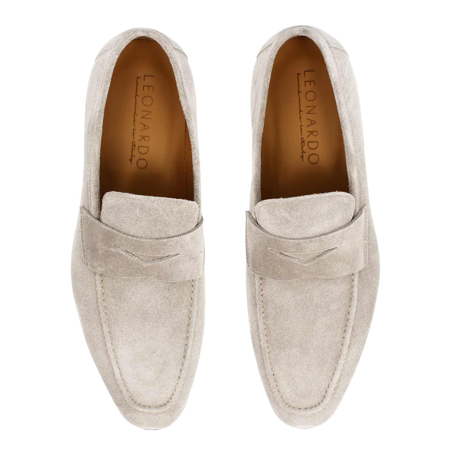 Mocassin artisanal homme en daim gris Manfredo
