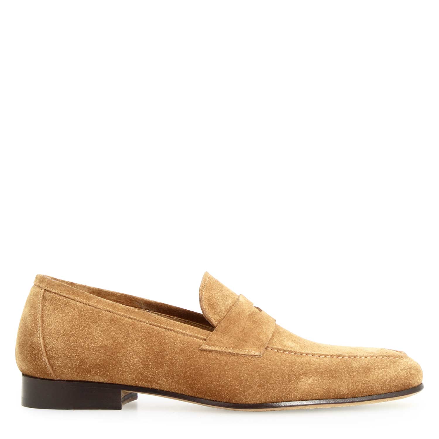 Mocassin artisanal homme en daim marron Manfredo