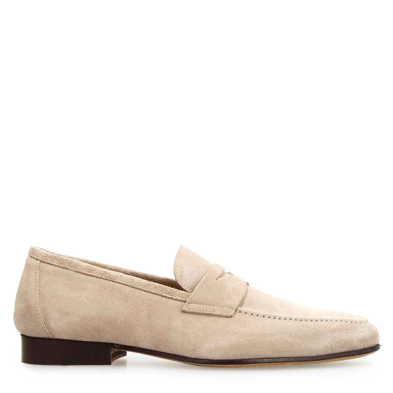 Mocassin artisanal homme en daim beige Manfredo
