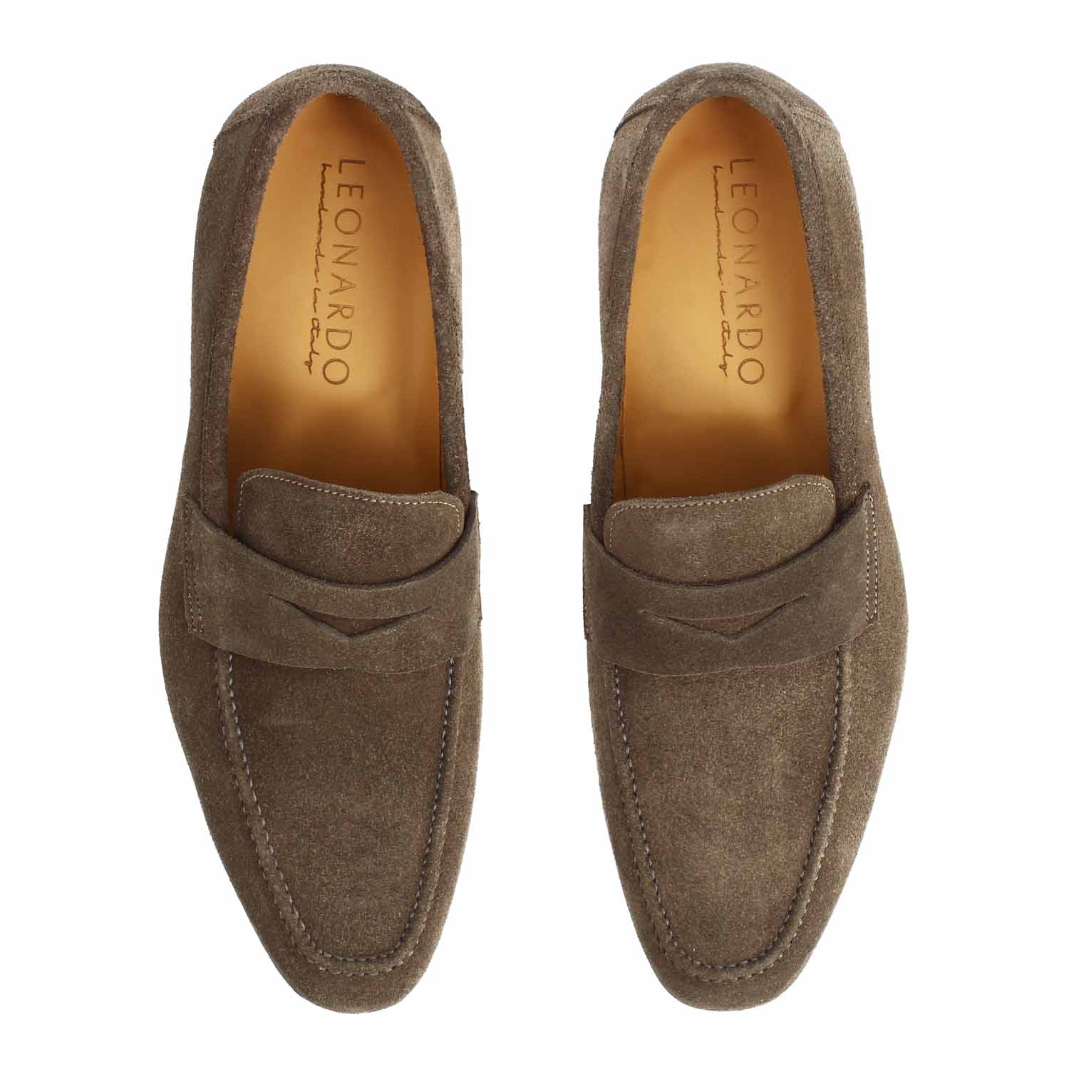 Mocassin artisanal homme en daim marron foncé Manfredo