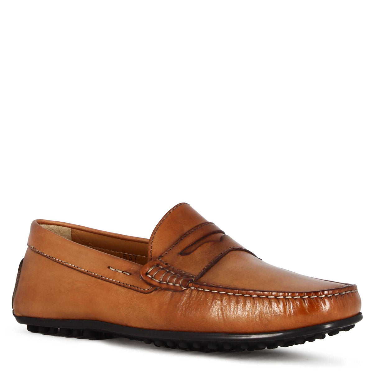 Eco Gomma K2 Men\'s Italian Tan Moccasins Size 9.5 Medium Luxury Tan Brown Italian Moccasins by Arthur Knight Shoes main image 4
