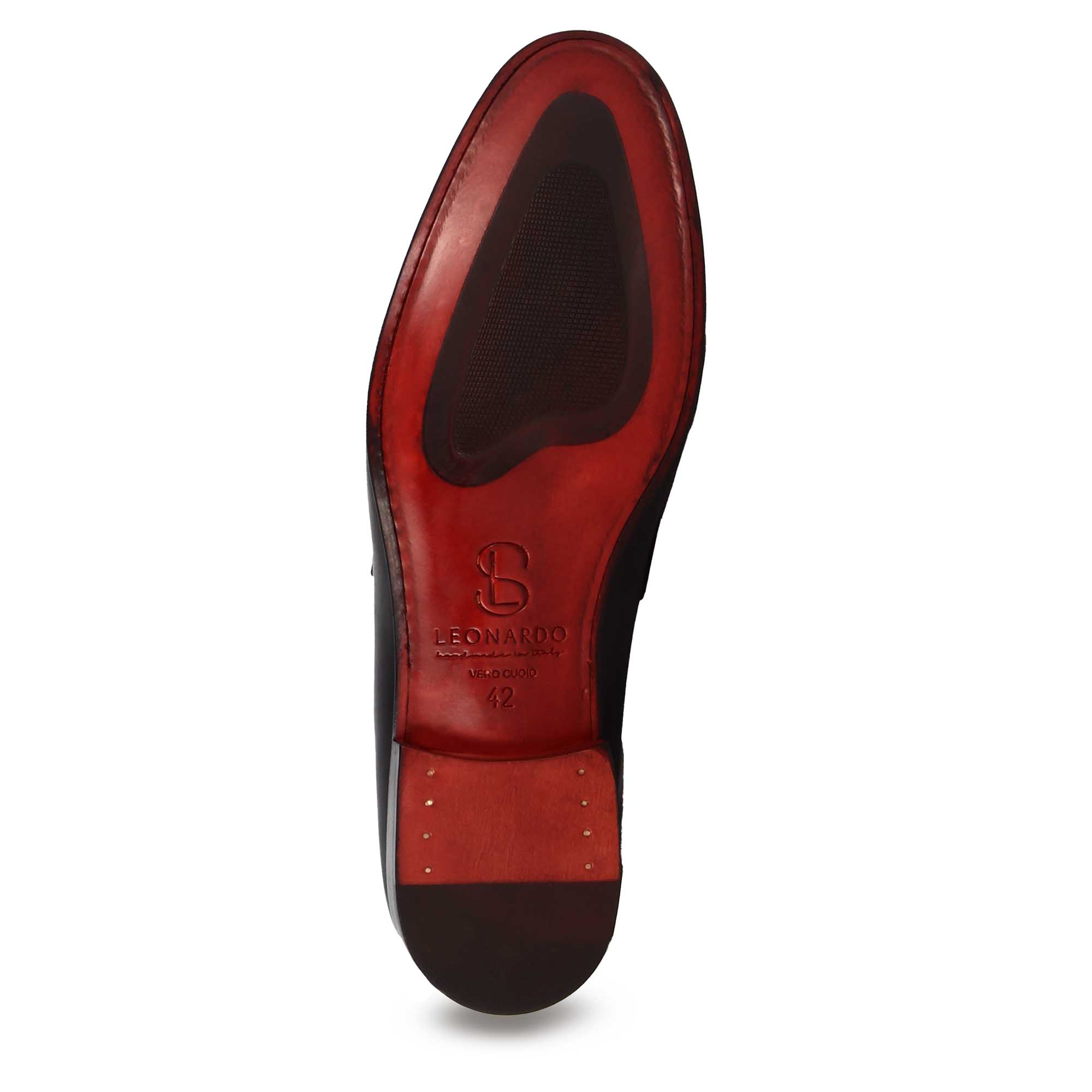 Classic men's moccasin in dark green leather