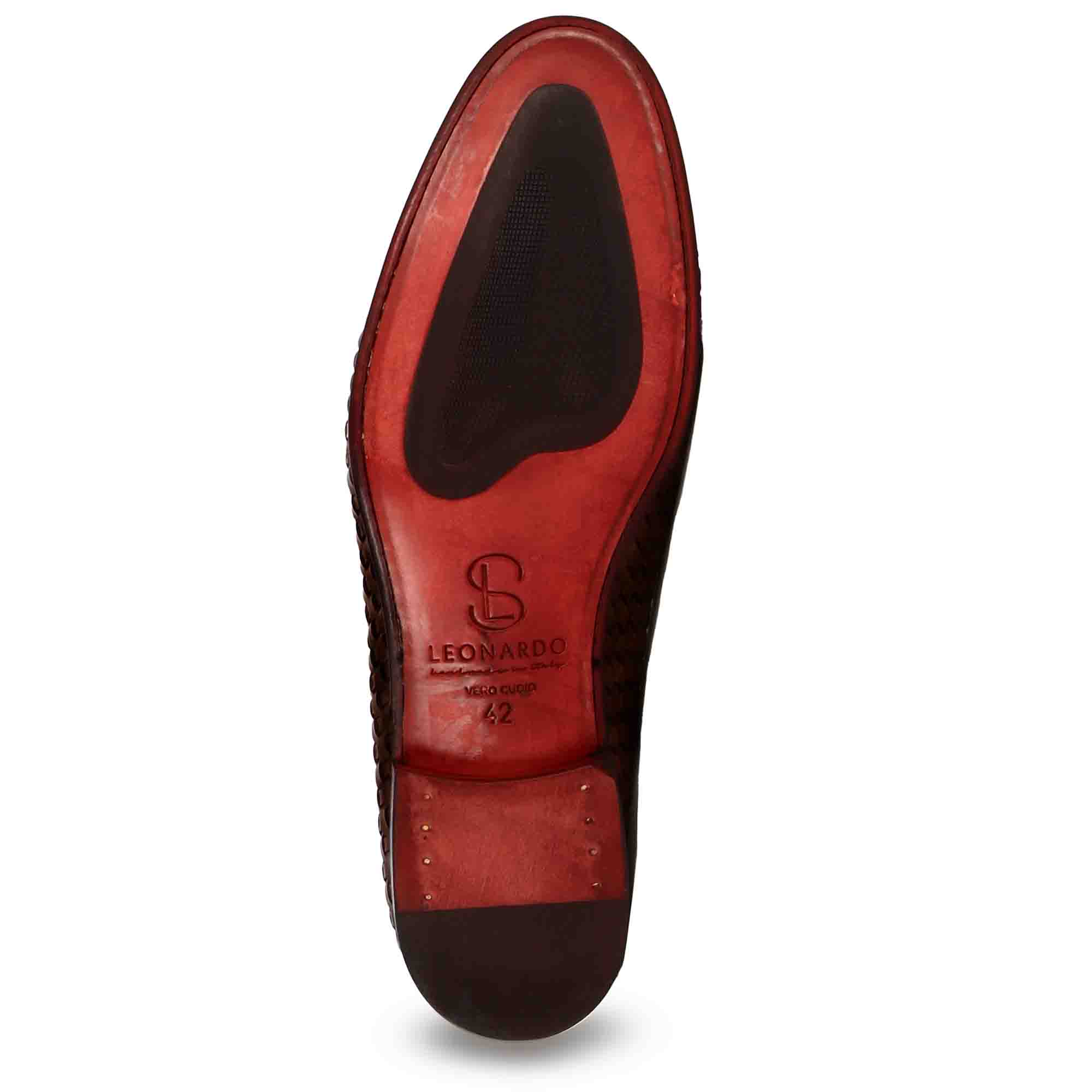 Mocassin classique pour homme en cuir tressé bleu