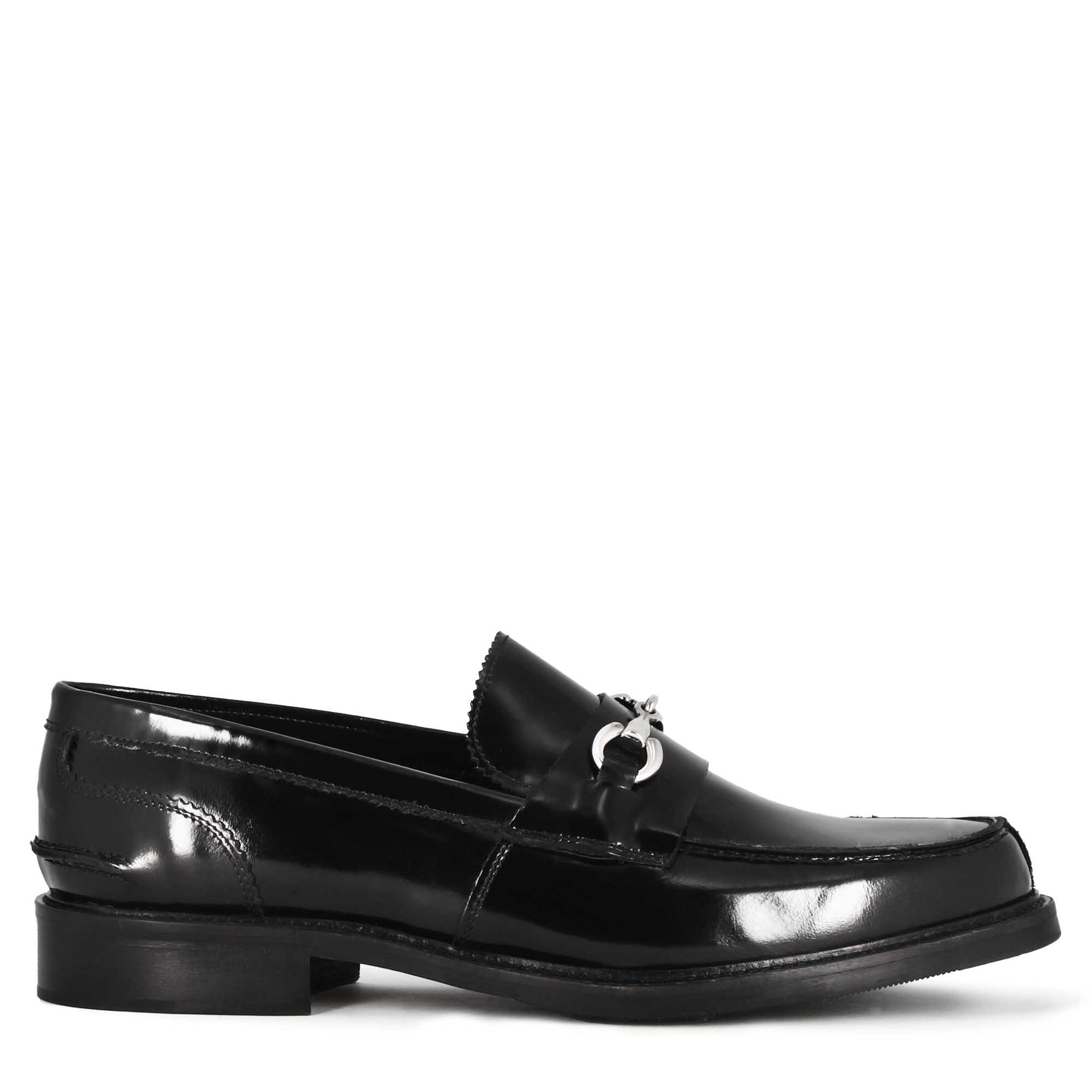 Mocassin noir brillant on sale