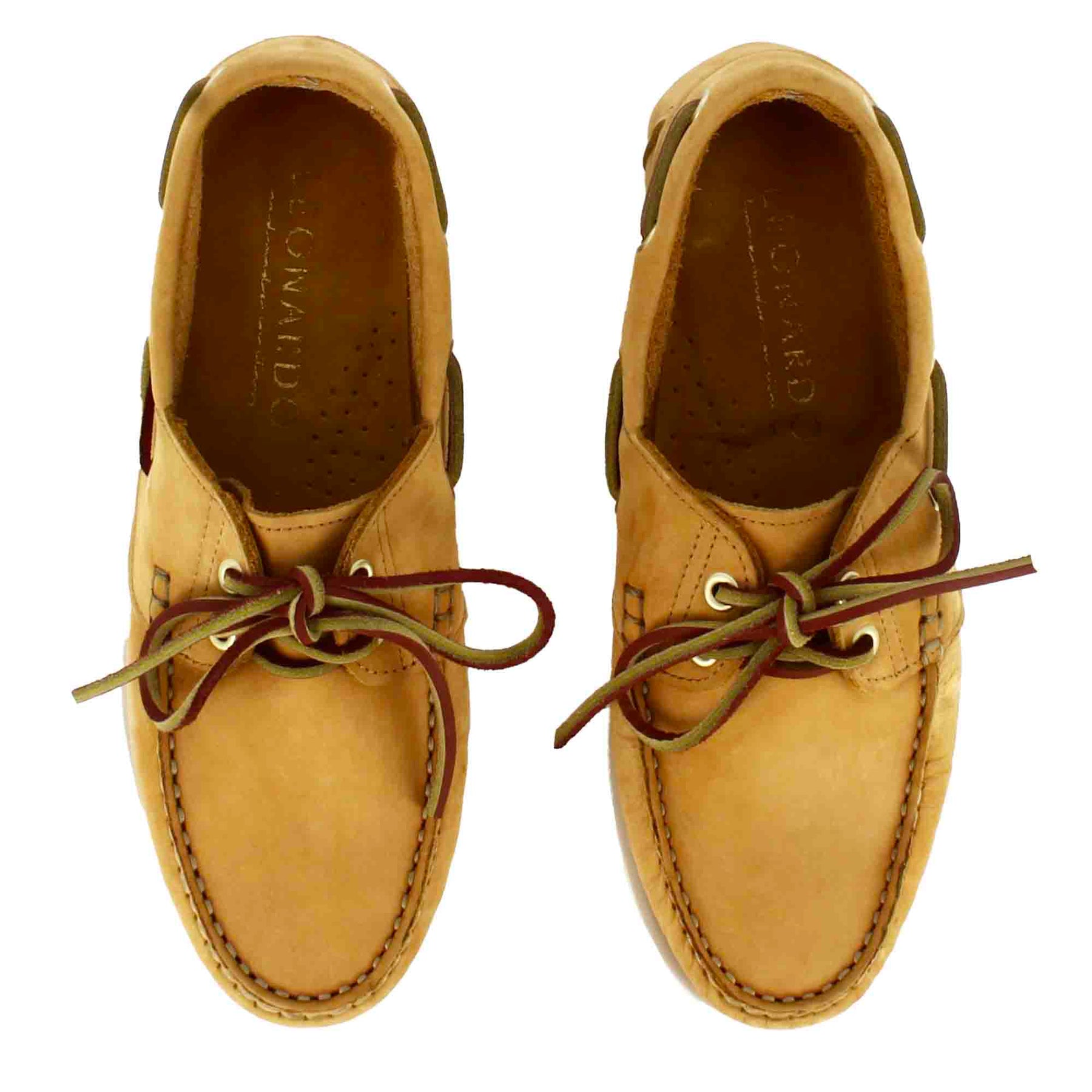 Mocassin bateau pour femme en daim jaune