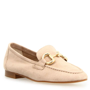 Mocassino da donna Baltea in camoscio beige - LeonardoShoes