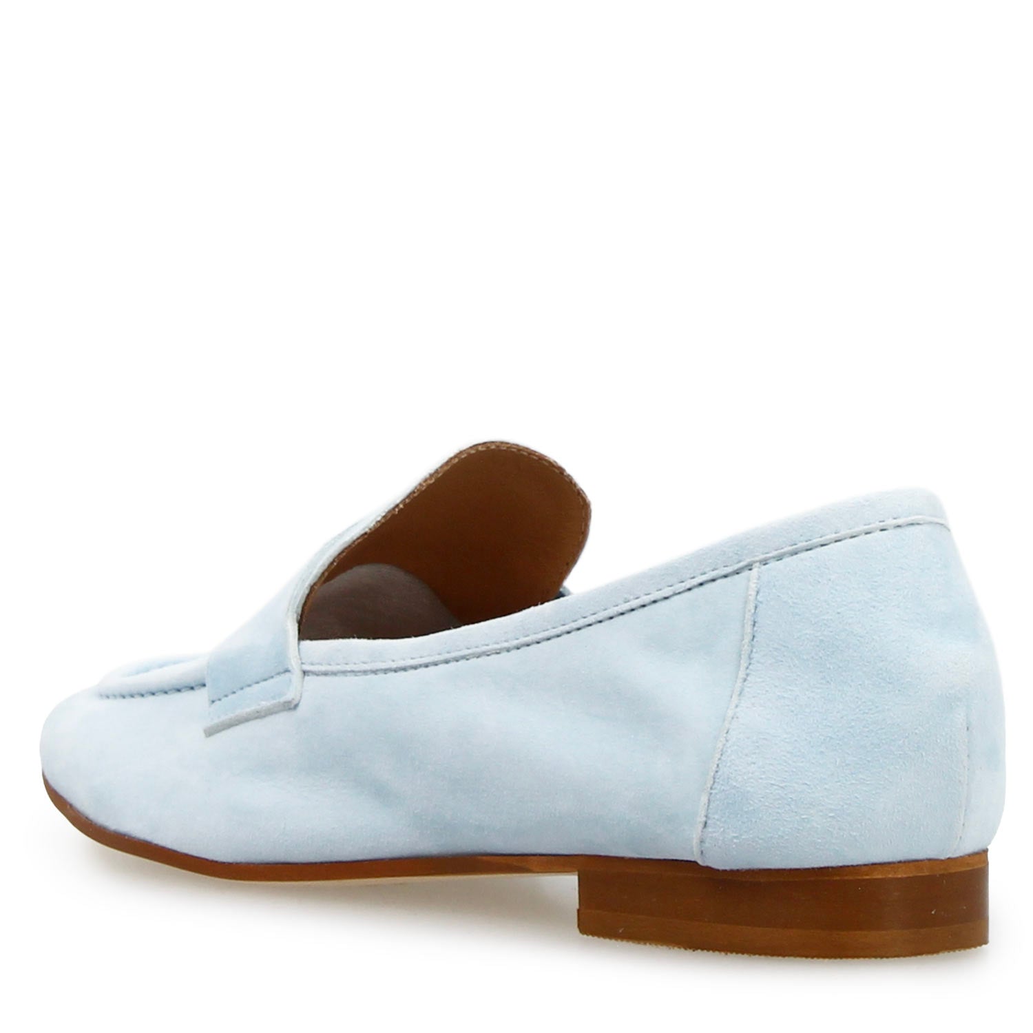 Mocassino da donna Brenta in camoscio celeste - LeonardoShoes