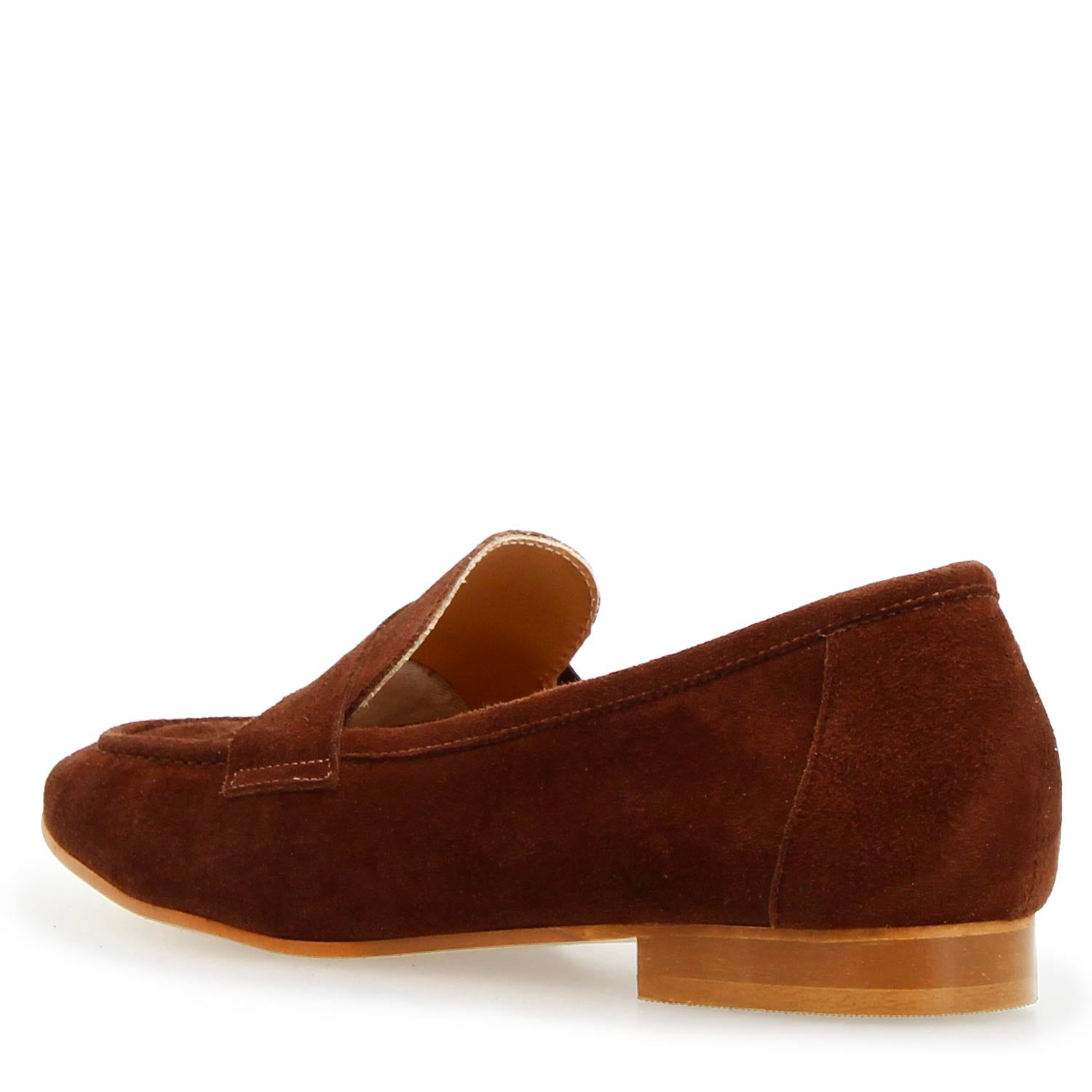 Mocassino da donna Brenta in camoscio marrone - LeonardoShoes