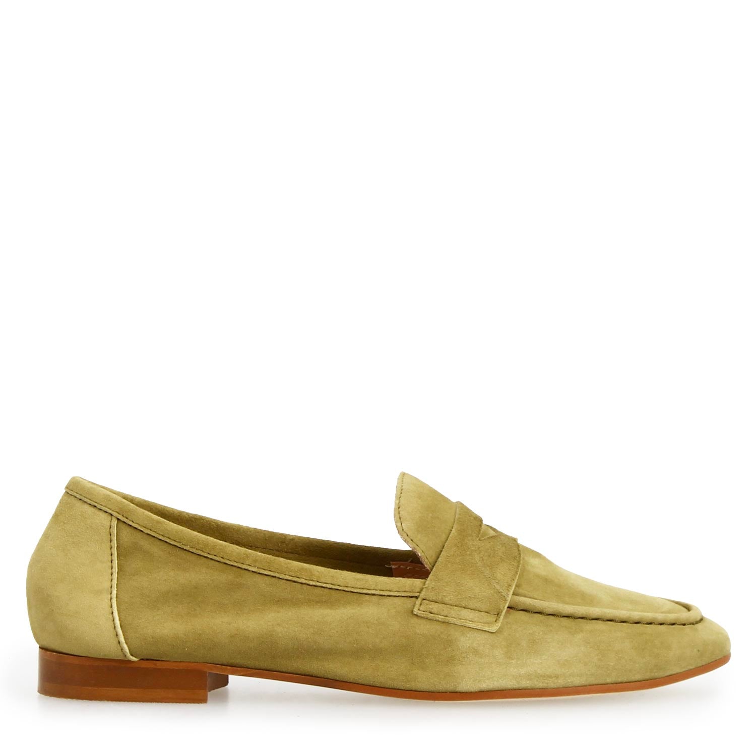 Mocassino da donna Brenta in camoscio verde - LeonardoShoes