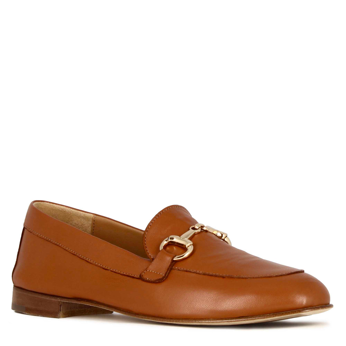 Mocassin classique pour femme avec mors en cuir marron