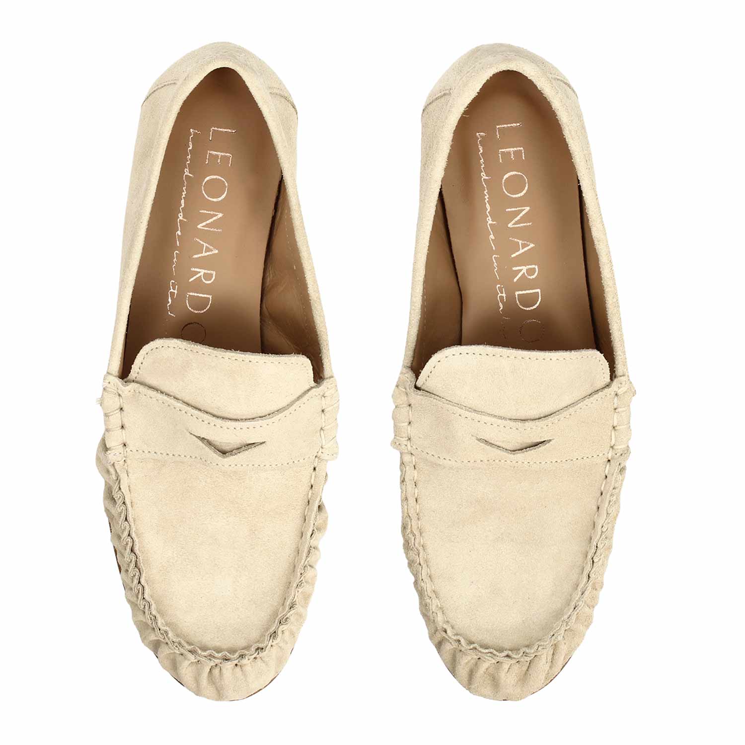 Mocassin femme Moka en chamois beige