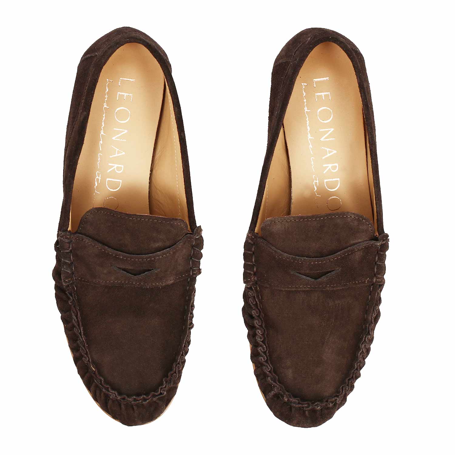 Women's Moka dark brown suede loafers