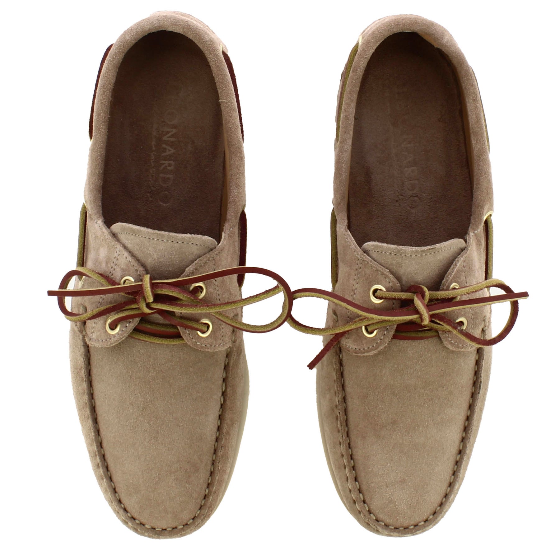 Mocassino da barca da uomo in camoscio colore beige