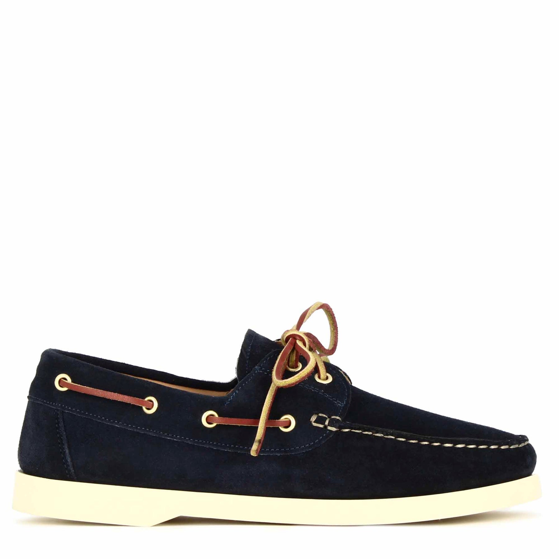 Men s boat moccasin in blue suede