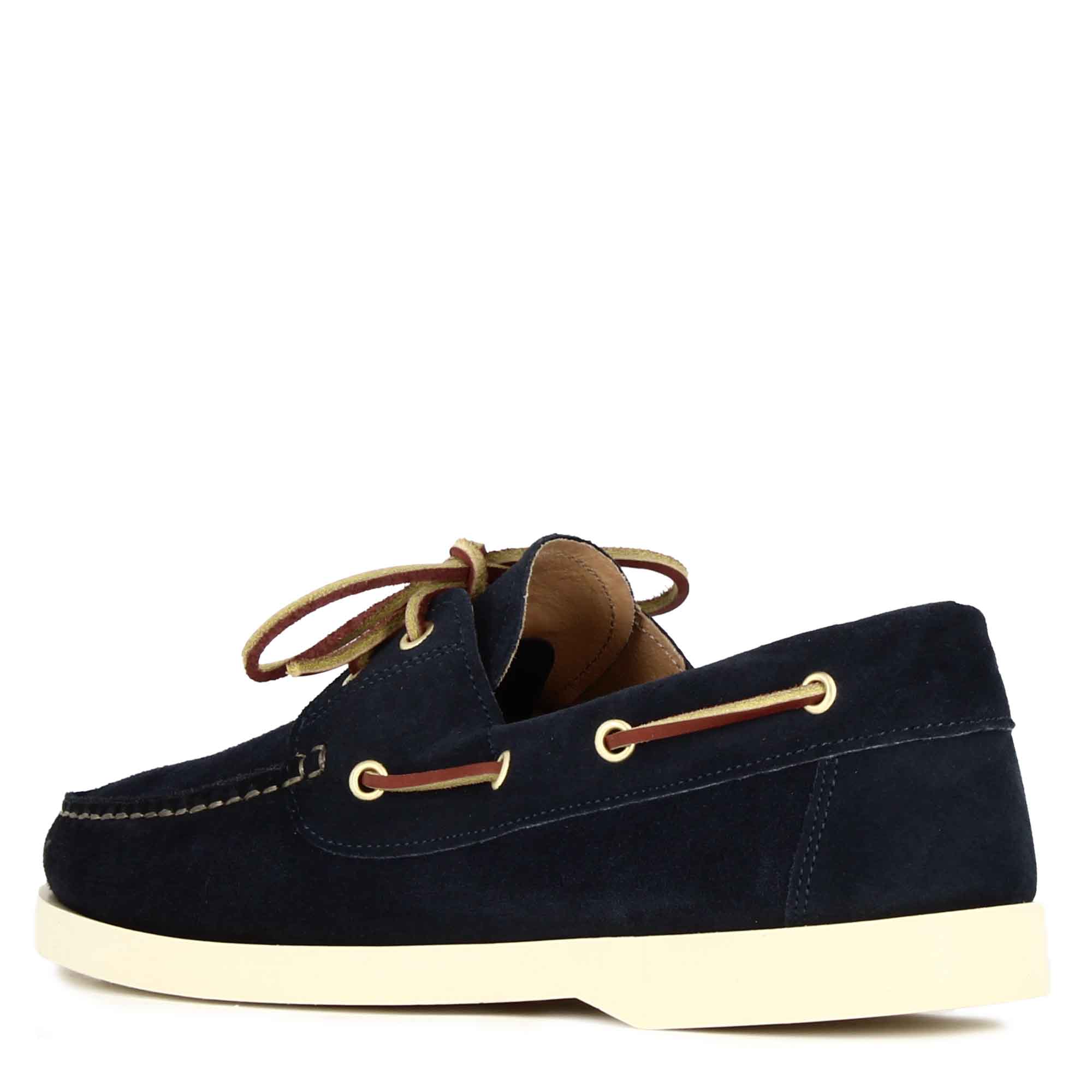 Mocassin bateau pour homme en daim bleu