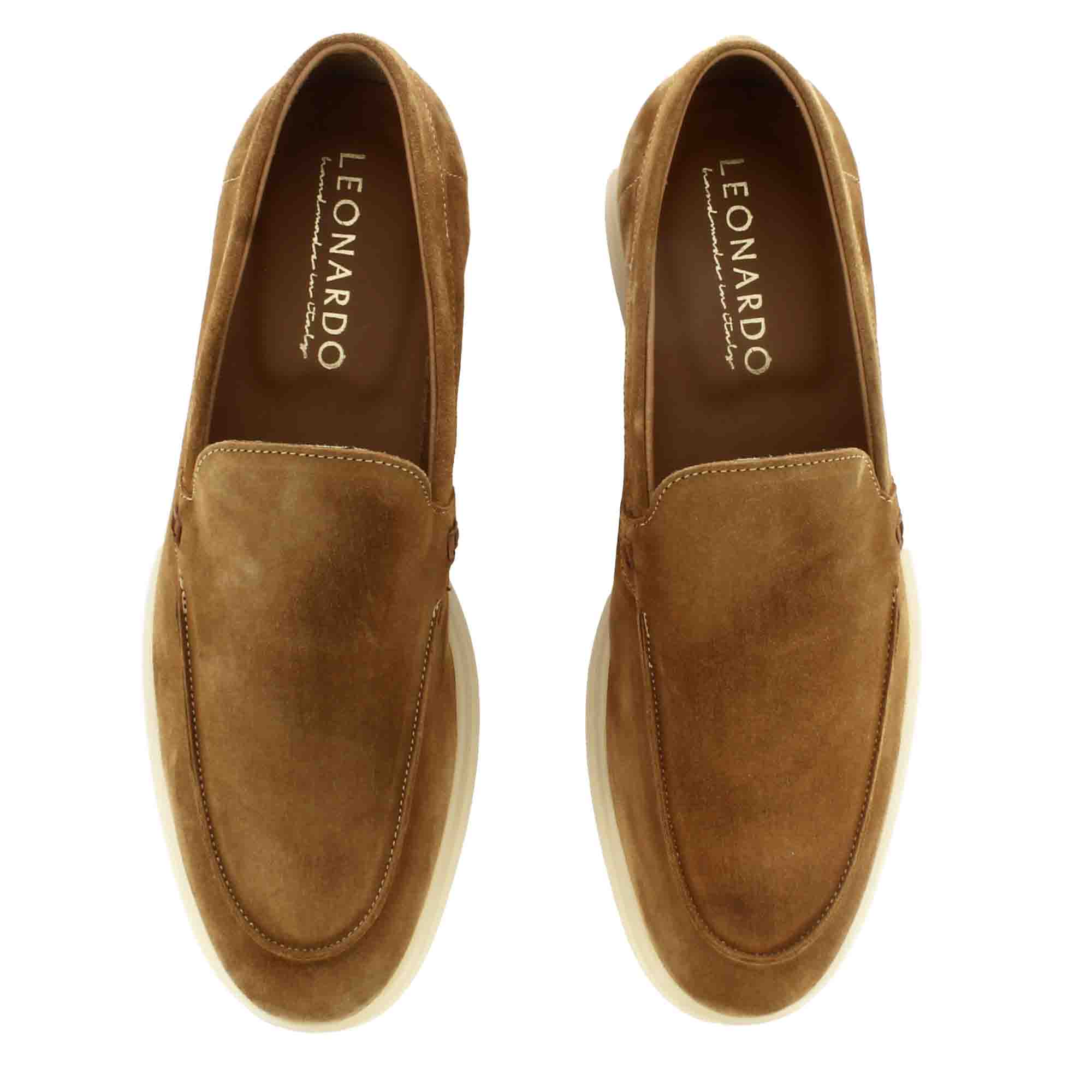 Mocassin décontracté pour hommes en daim marron clair