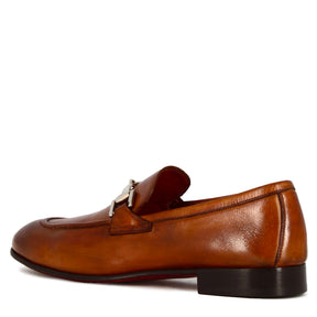 Classic moccasin with horsebit for men in brown leather