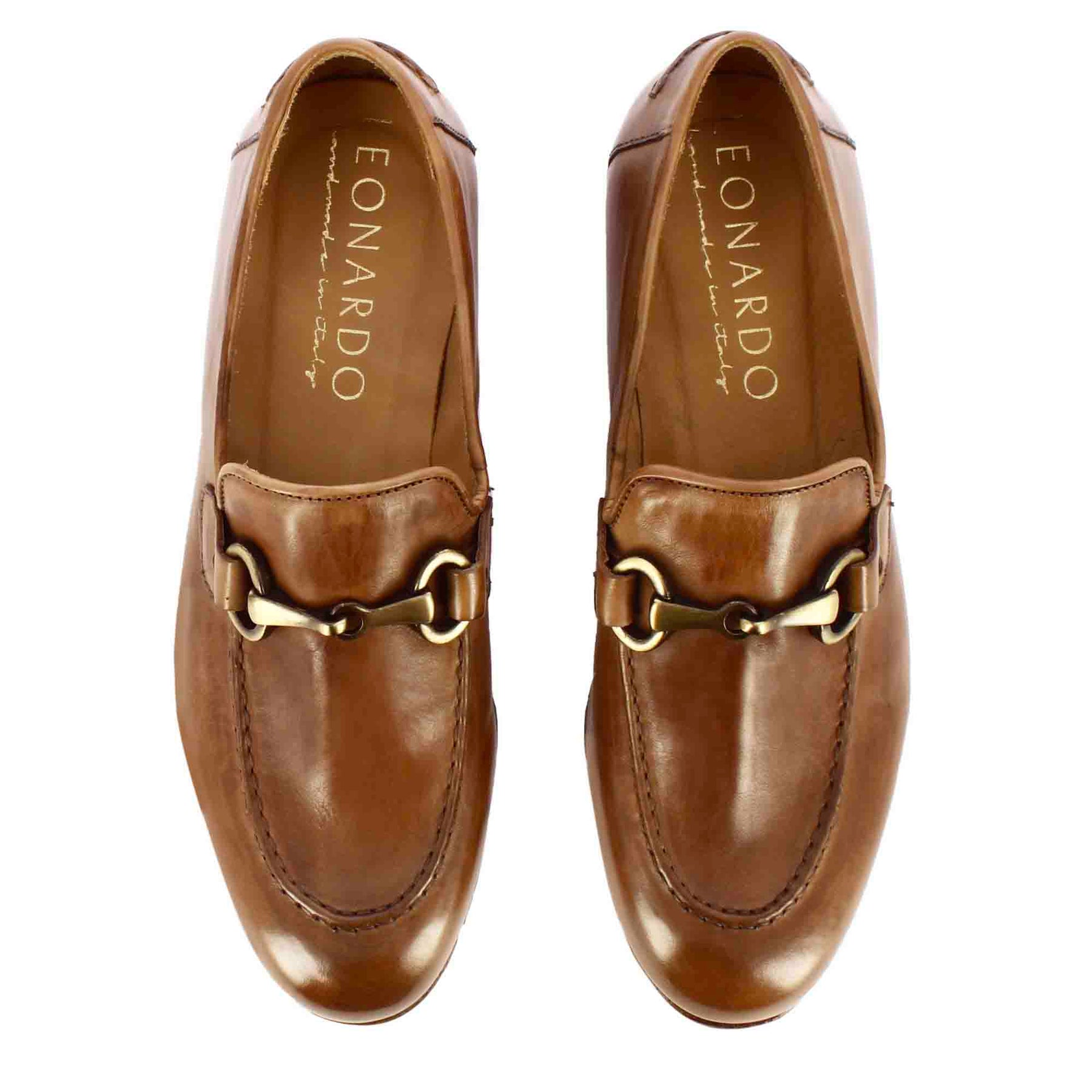 Men's moccasin in brown smooth leather with horsebit