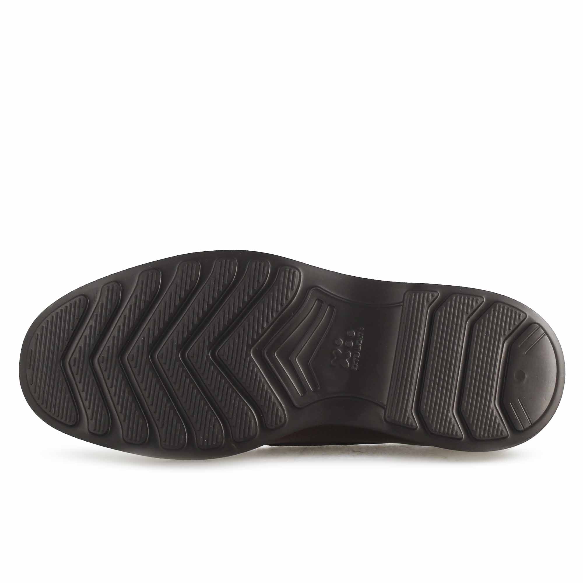Men's moccasin in brown hammered leather and rubber sole