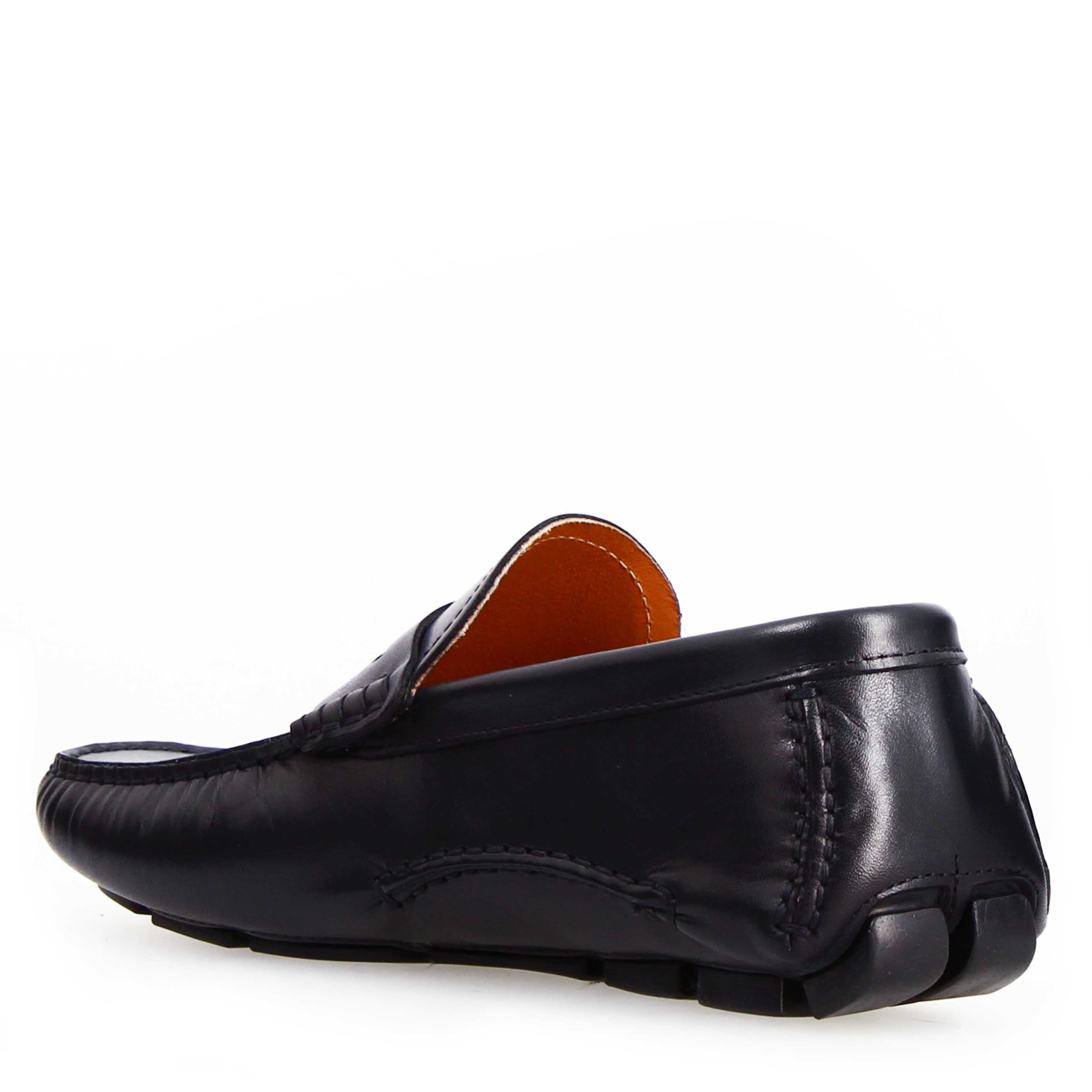 Mocassin homme Tiberio en cuir bleu