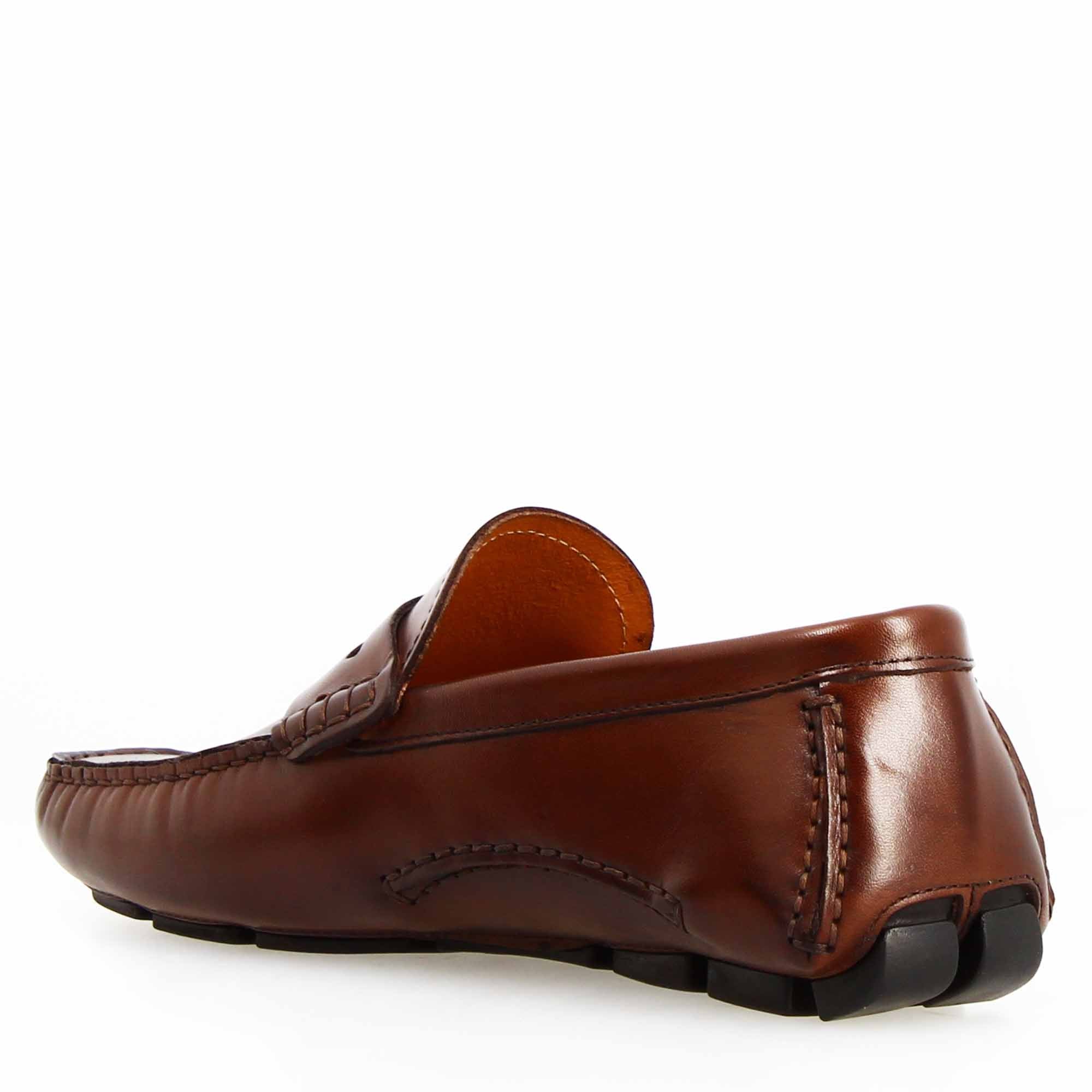 Mocassin Tiberio pour homme en cuir marron 