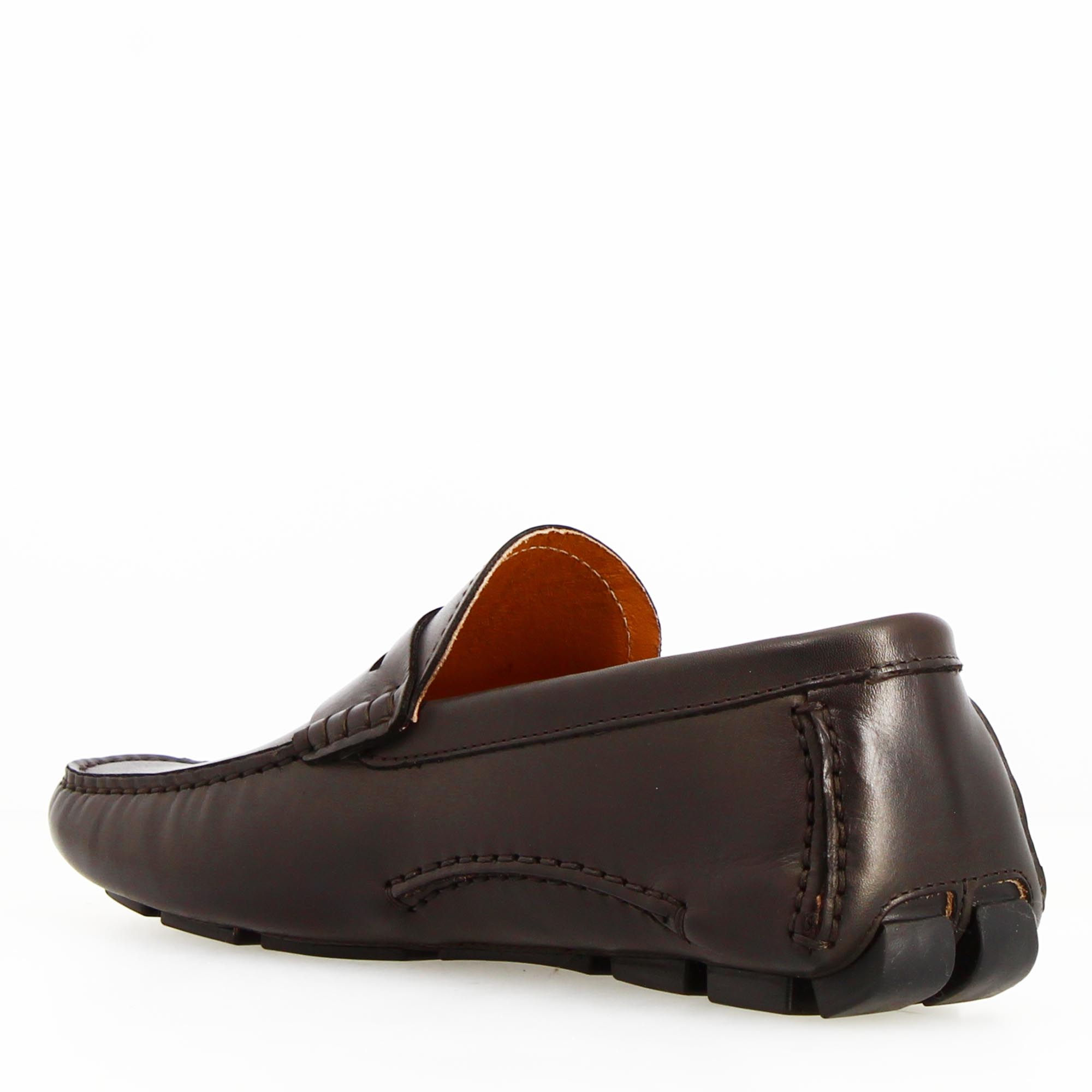 Tiberio dark brown leather loafer for men