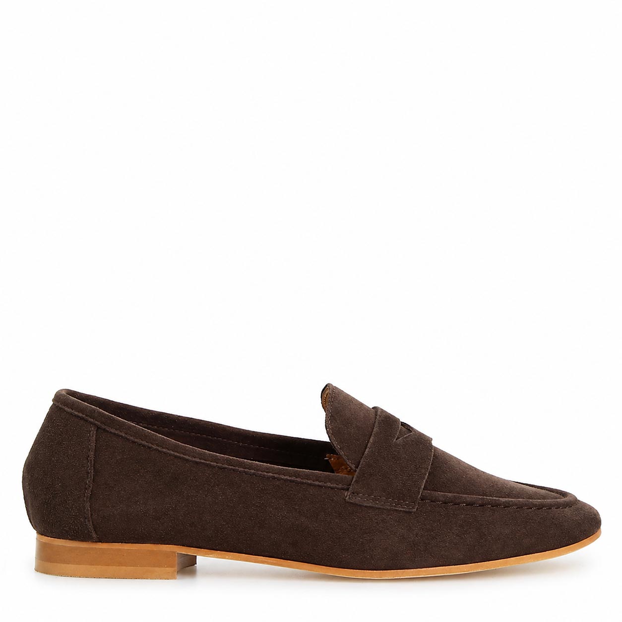 Mocassino da donna Brenta in camoscio marrone scuro - LeonardoShoes