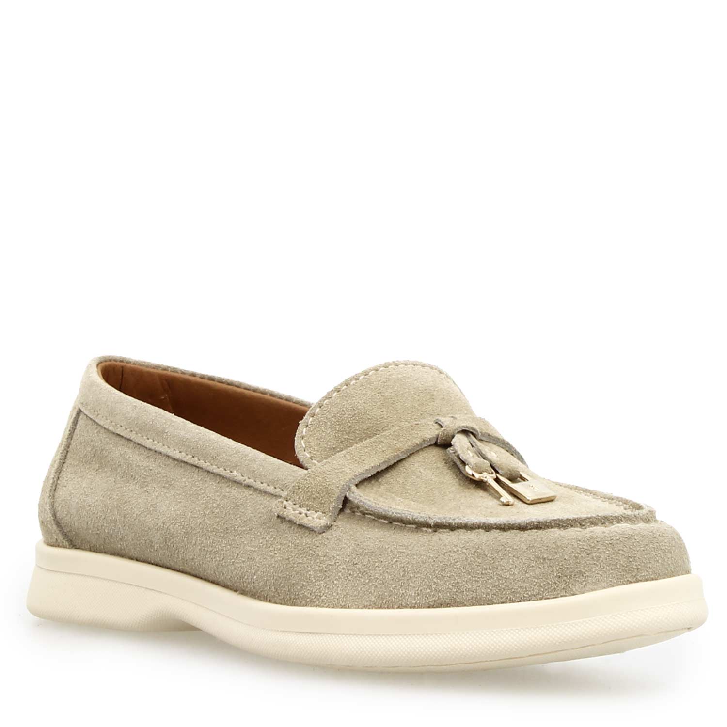 Women's Vellaria driving loafer in beige suede