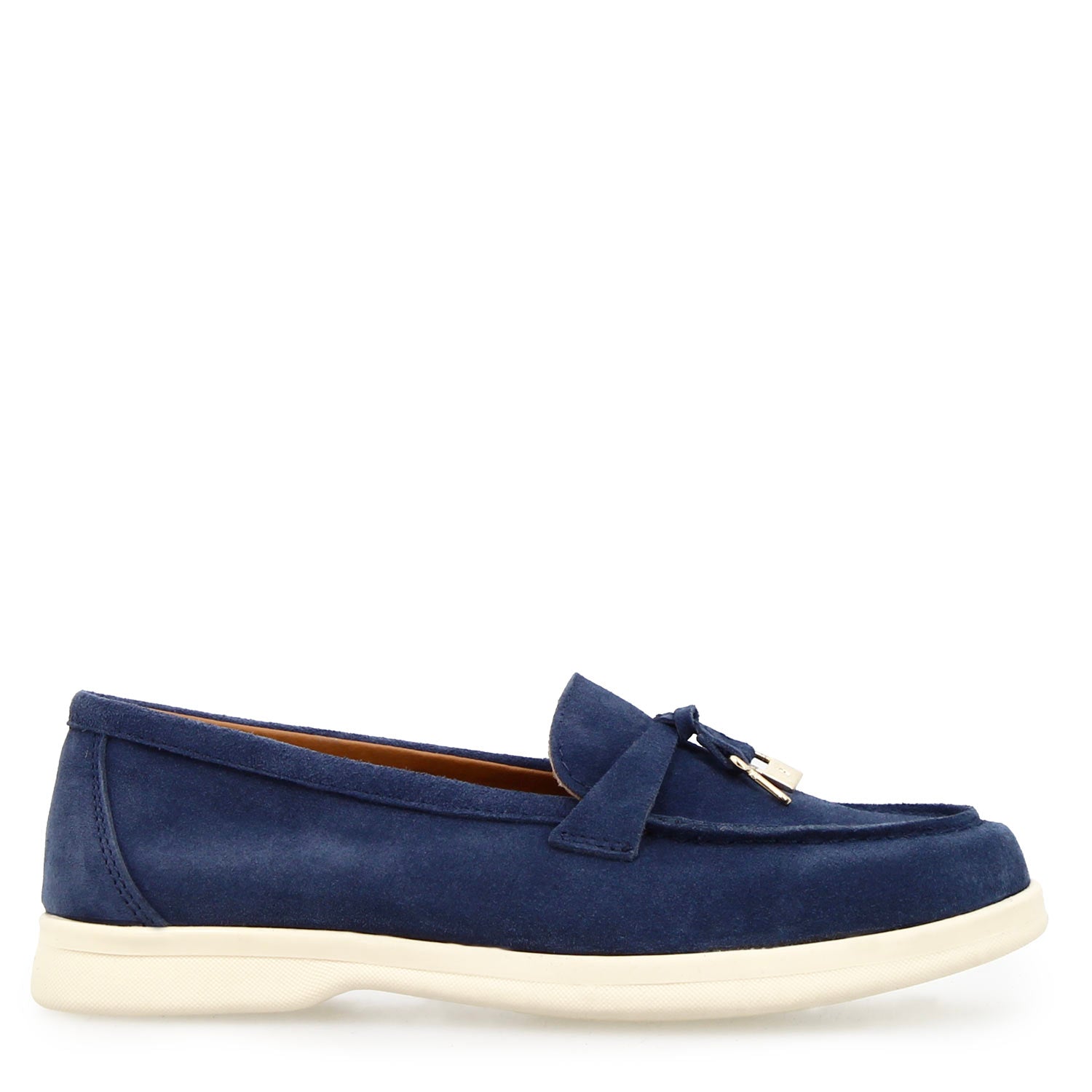 Mocassino drive da donna Vellaria in pelle scamosciata blu - LeonardoShoes