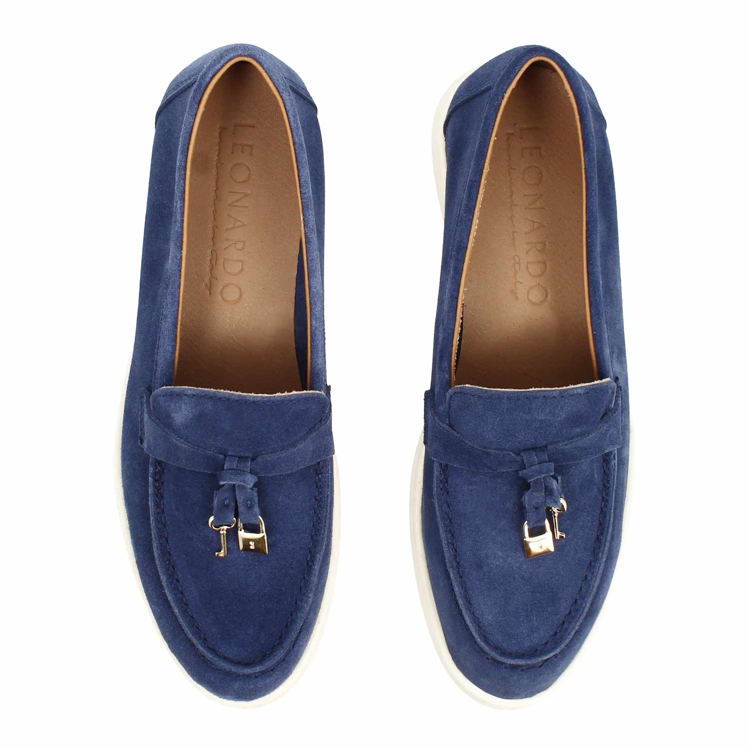 Women's Vellaria blue suede driving moccasins