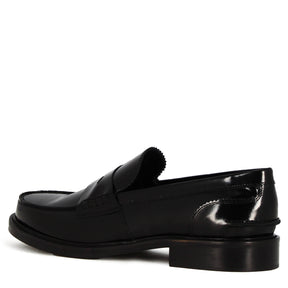 Classic men's moccasin in shiny black leather