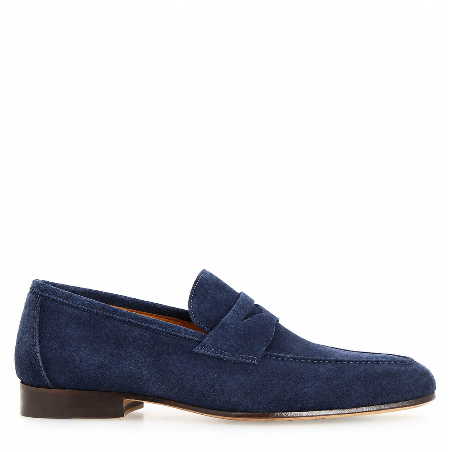 Men's handmade blu suede loafer Manfredo