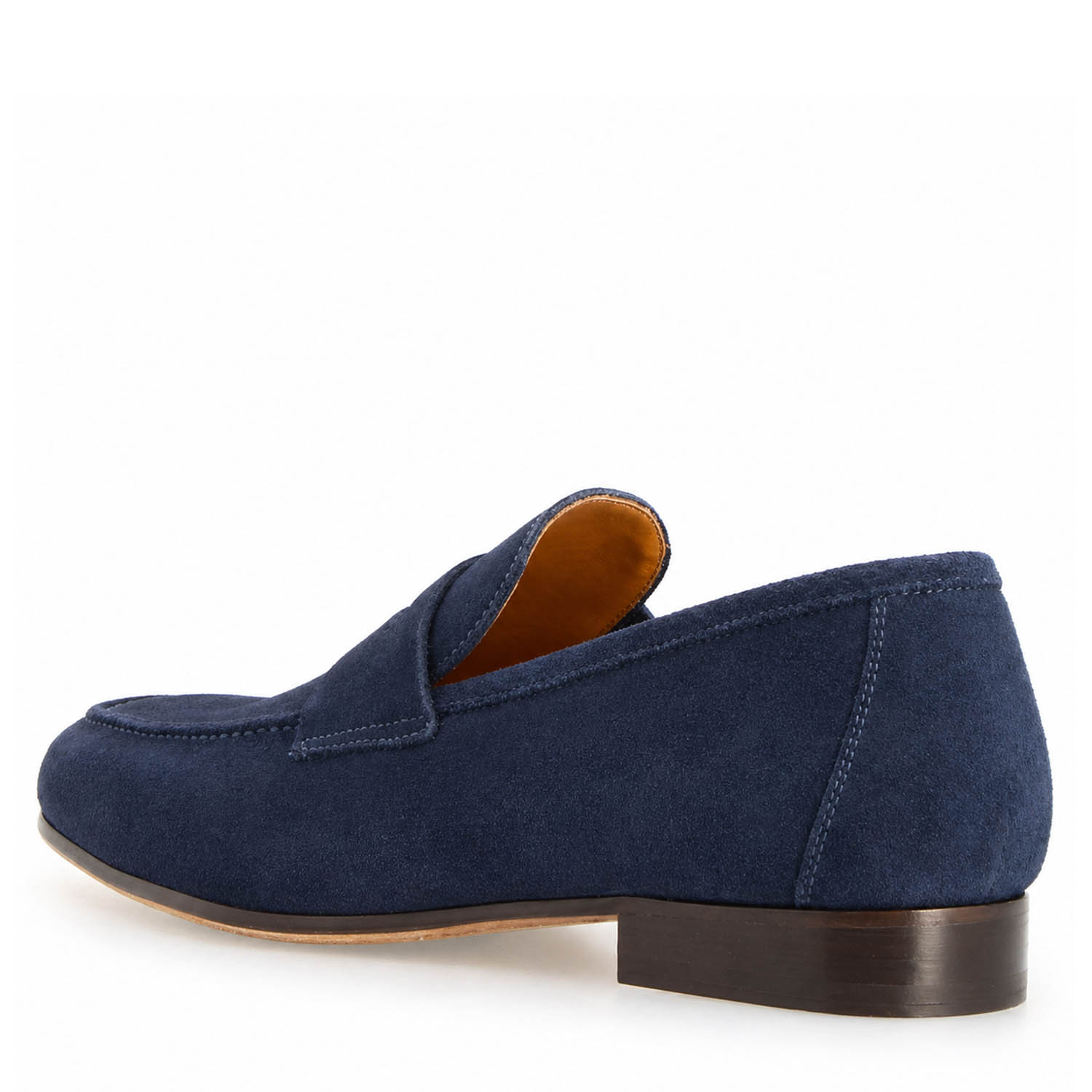Men's handmade blu suede loafer Manfredo