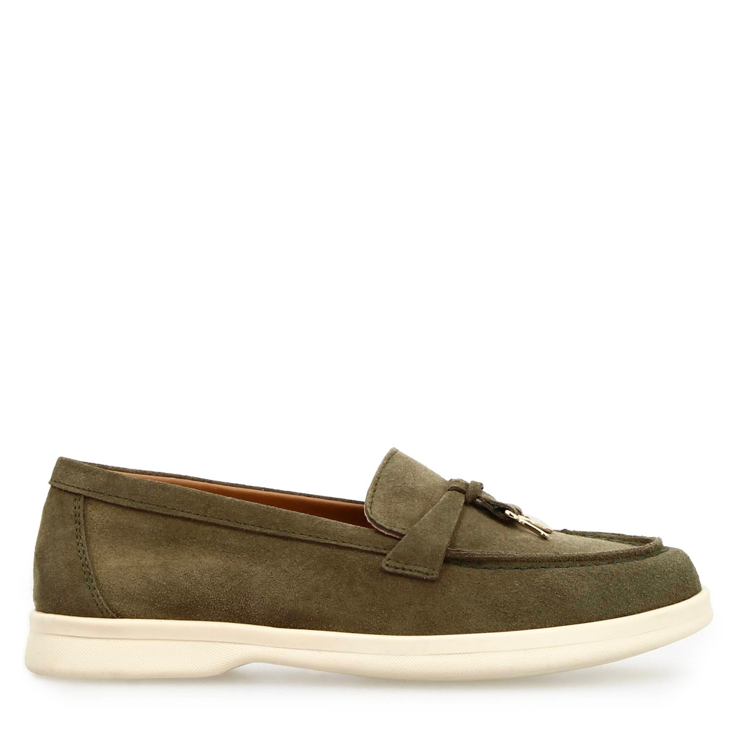 Vellaria green suede drive moccasin for women 