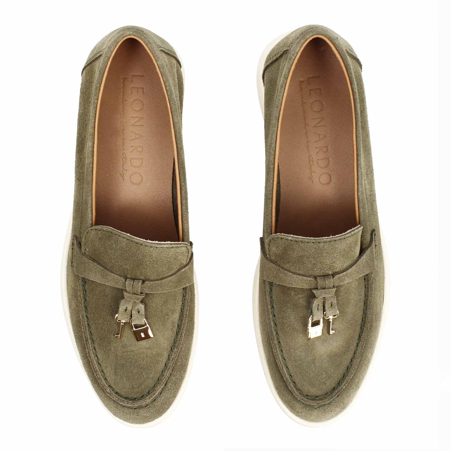 Vellaria green suede drive moccasin for women 
