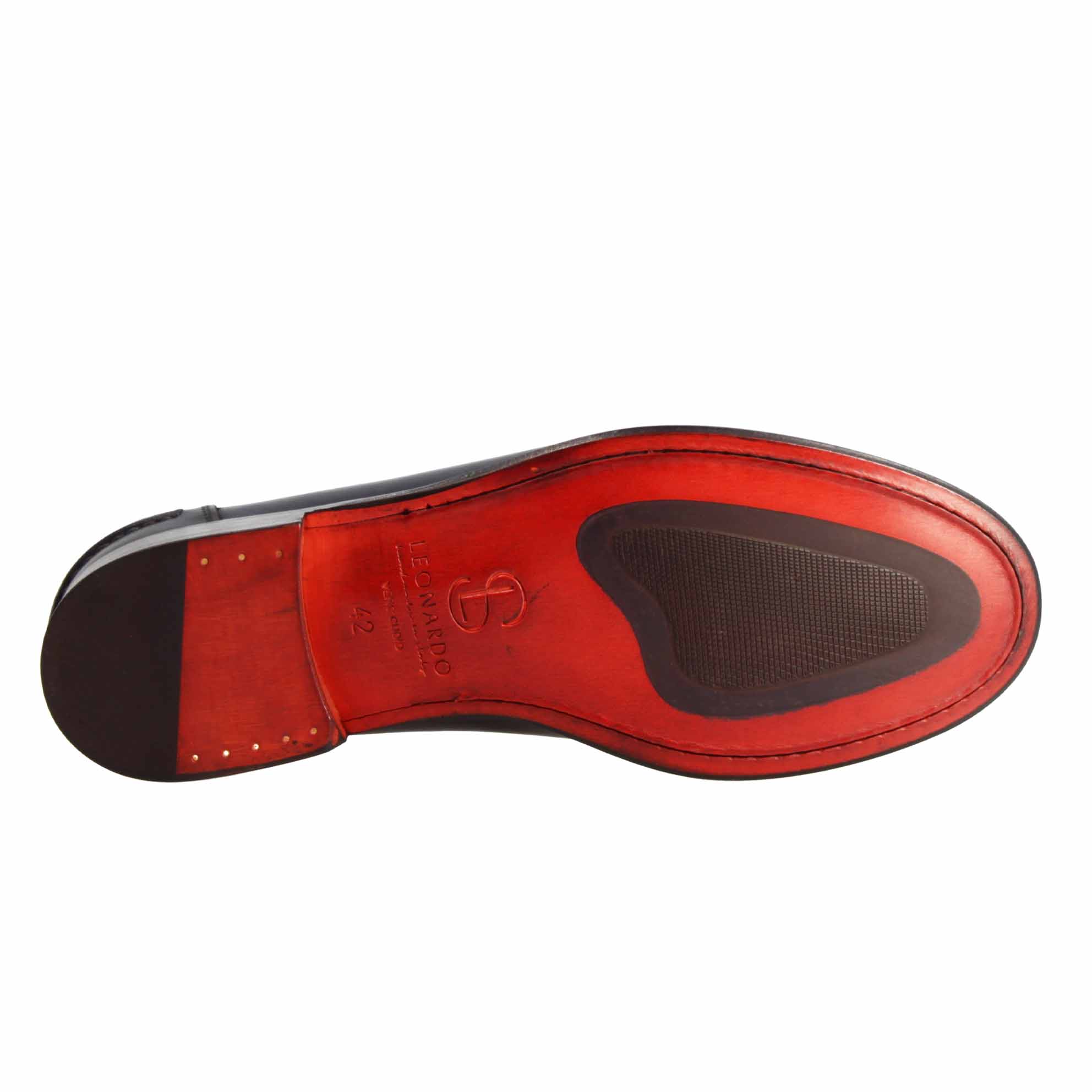 Mocassin classique pour homme fait main en cuir bleu