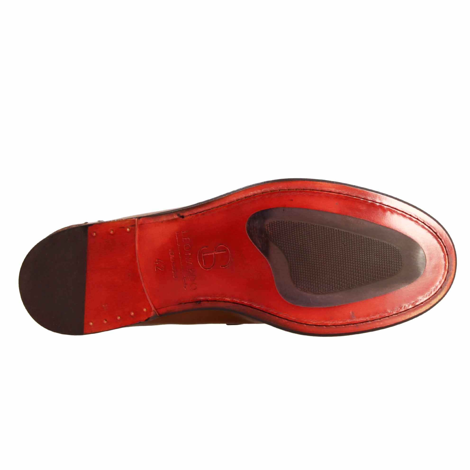 Mocassin classique pour homme fait main en cuir marron